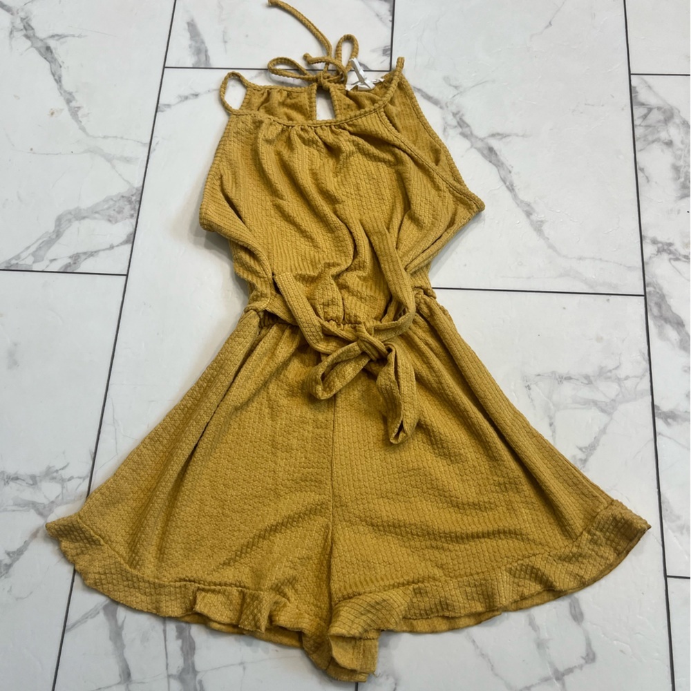 Caution To The Wind Mustard Jumpsuit